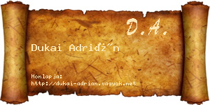 Dukai Adrián névjegykártya